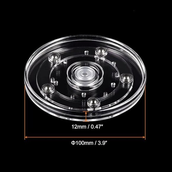4 inch Clear Rotating Swivel Stand Lazy Susan Turntable Display - Picture 4 of 7